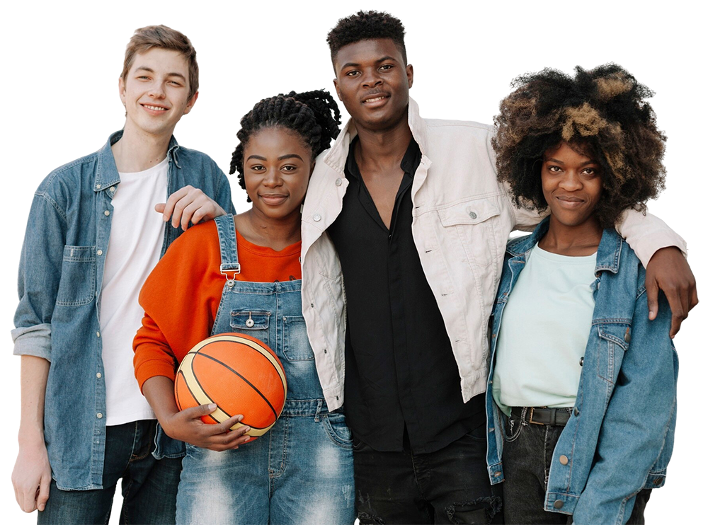 A diverse group of students